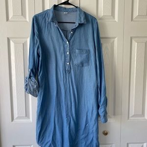 Collared denim dress